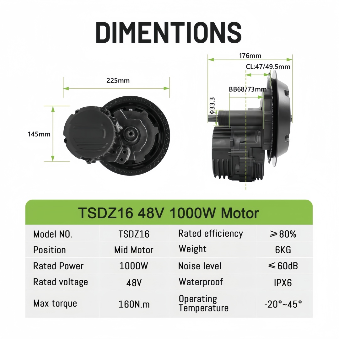 TONGSHENG TSDZ16 48V 1000W Ele - огляд і ціна Mid Drive Conversion Kit 1000W